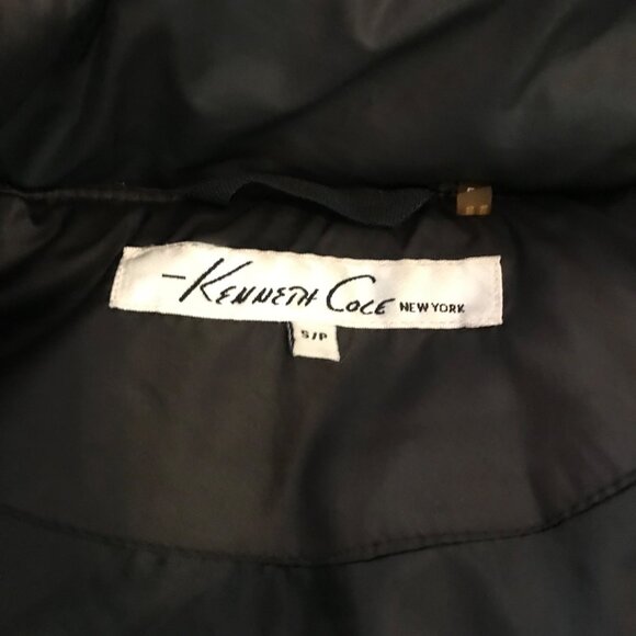 Kenneth Cole Coat Womens Down Hooded Puffer Black Size Small Warm Pockets - Picture 2 of 8